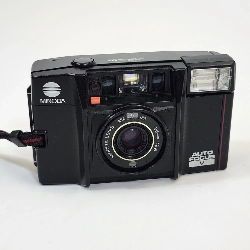 Minolta Auto Focus V Talker Vintage 35mm Film Camera f/2.8 Tested READ Lens